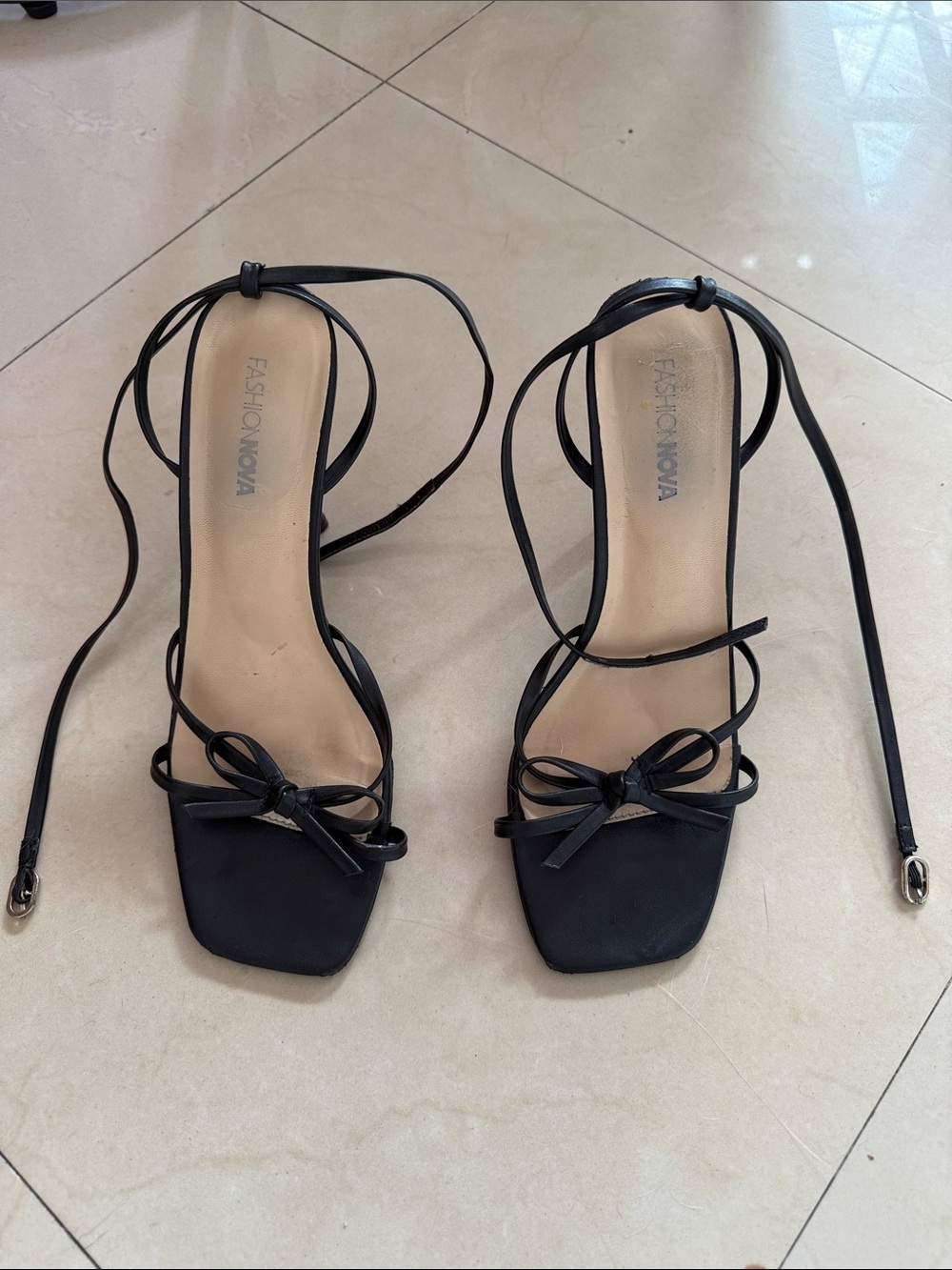 Bow strapped heels